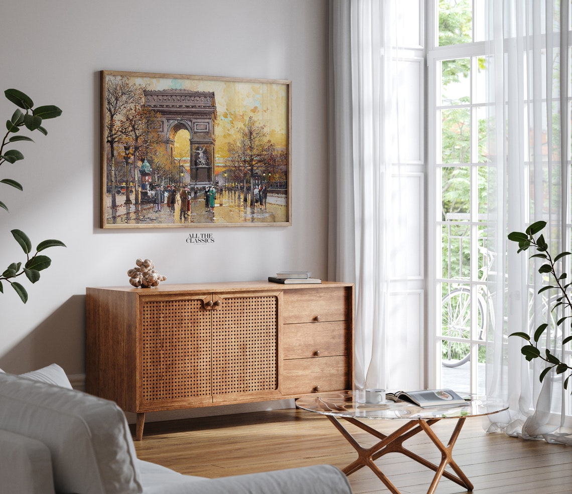 Arc de Triomphe Paris Golden Sunset Vintage Cityscape Wall Art - Image 2