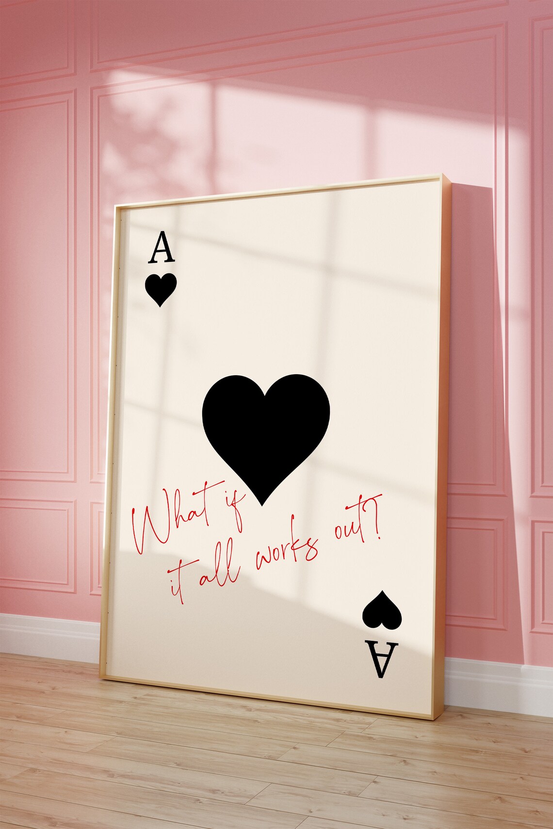 Ace Of Hearts Retro Art Print, Y2K Decor