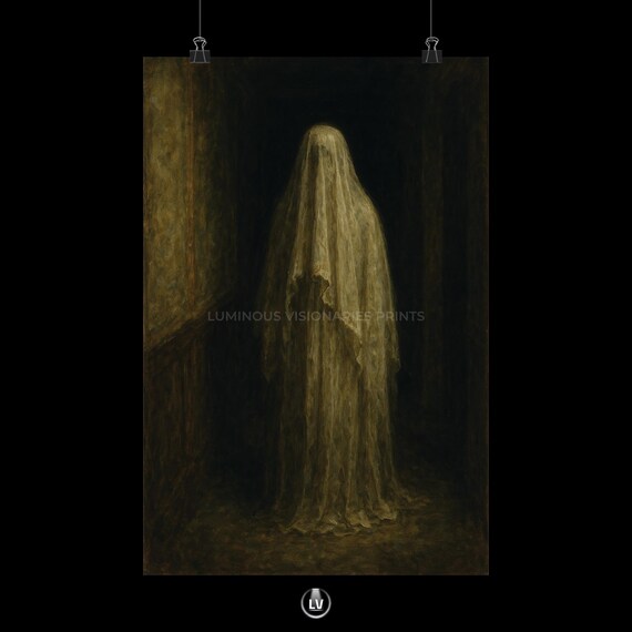 Eerie Ghostly Print Matte Vertical Posters Dark Wall Art Spooky Home Decor Halloween Decoration Mystery Apchg 8