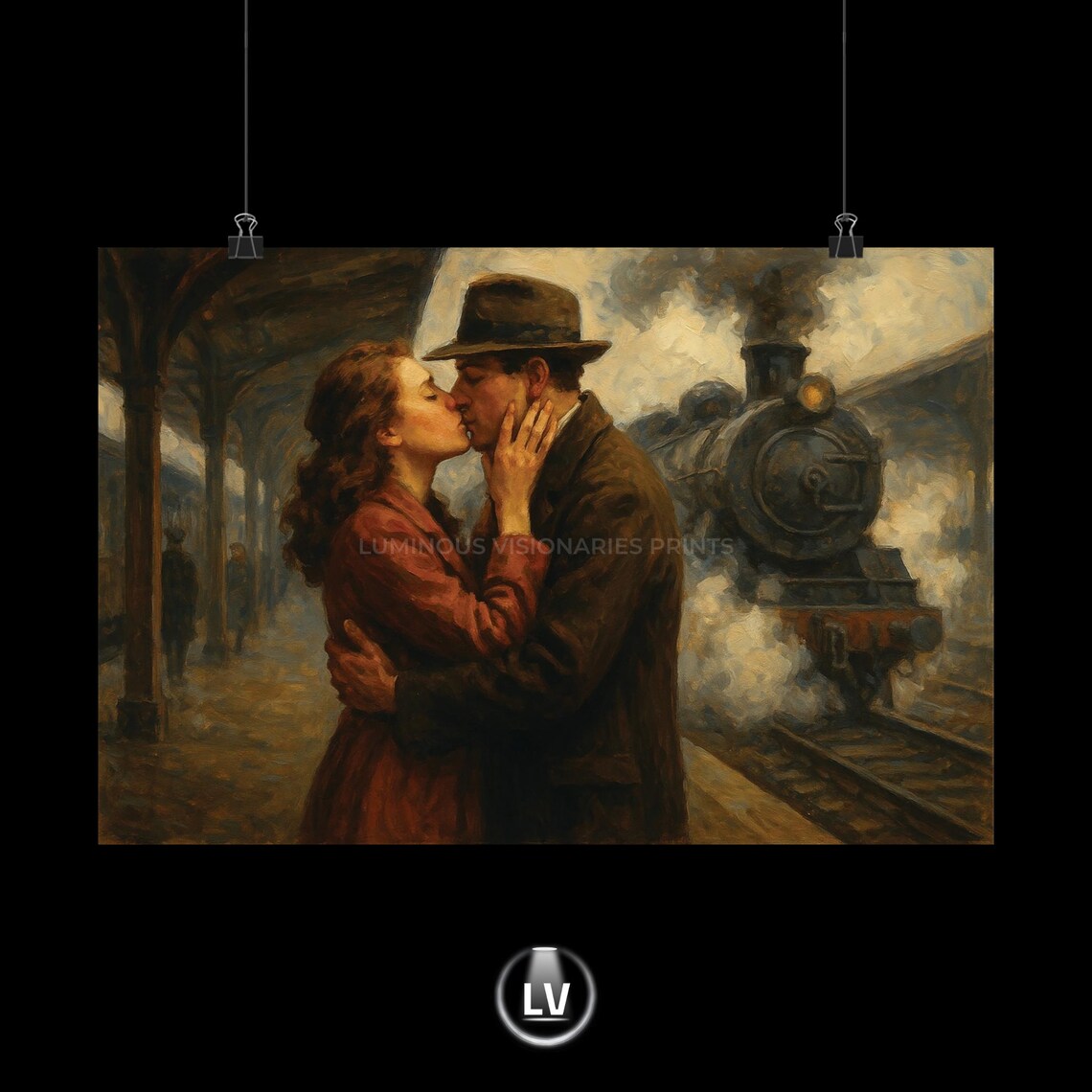 Romantic Vintage Train Poster, Love Decor