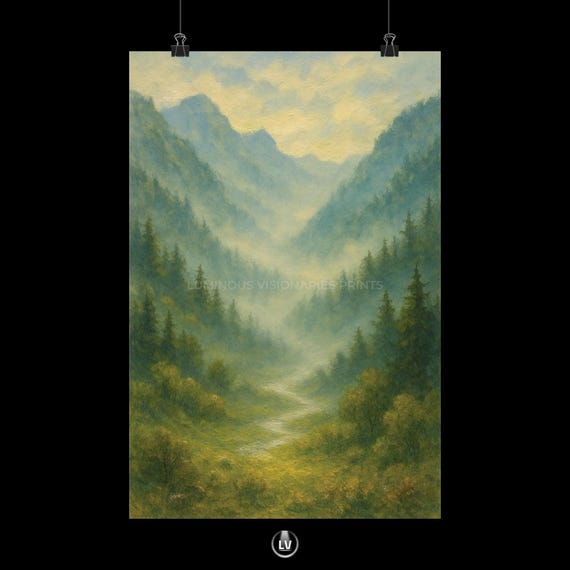 Serene Landscape Poster Matte Vertical Nature Art Mountain Wall Decor Tranquil Home Gift For Lovers Apacs 2