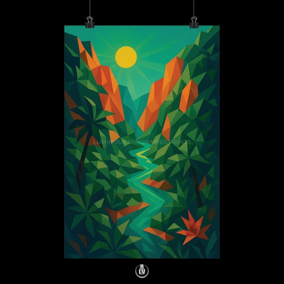 Tropical Landscape, Boho Decor Art Print