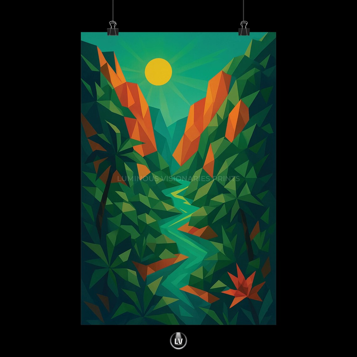 Tropical Landscape, Boho Decor Art Print