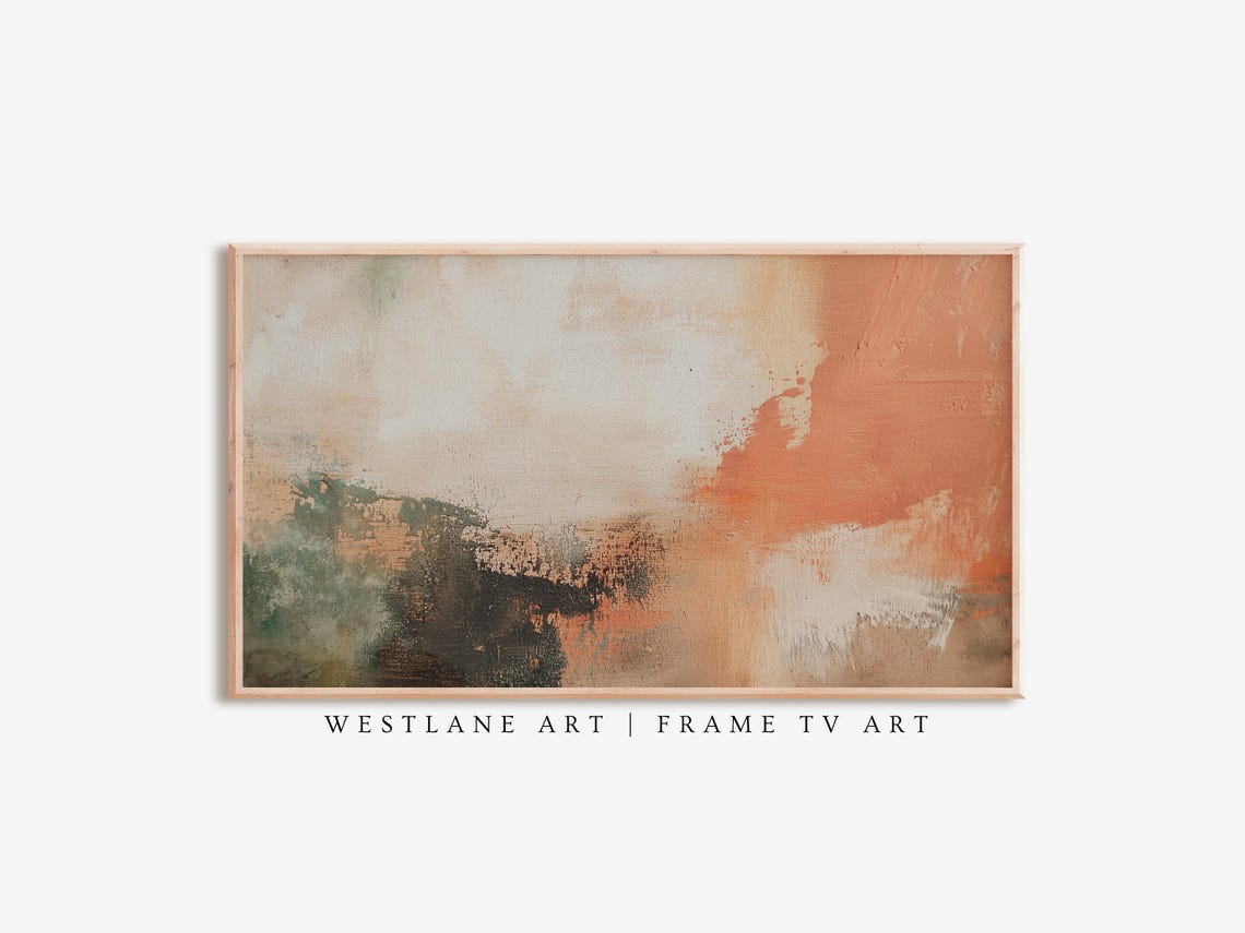 Modern Abstract Terracotta Orange Sage Green Warm Earthy Print