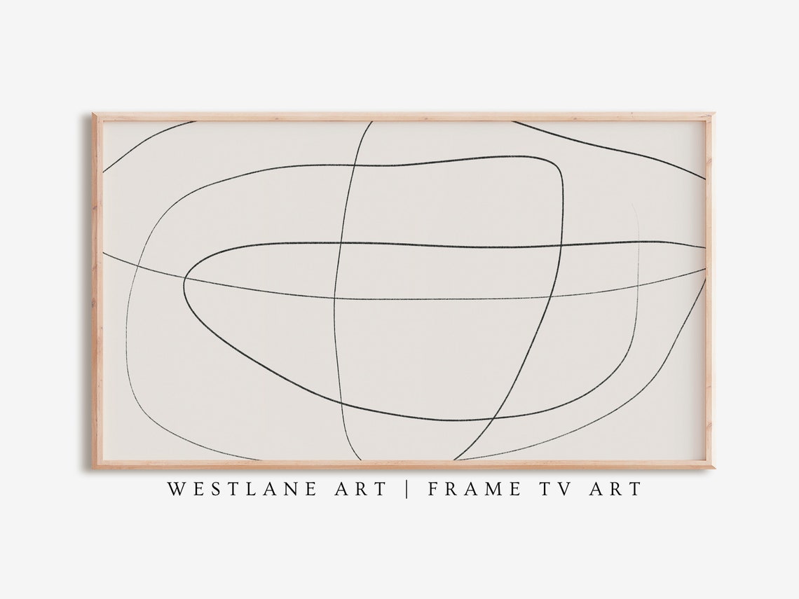 Minimalist Abstract Black Line Drawing Neutral Modern Wall Art
