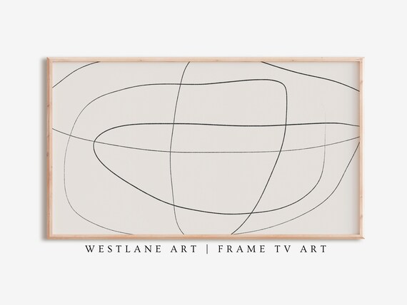 Simple Line Art The Frame Tv Art Neutral Modern Living Room Decor Tv386