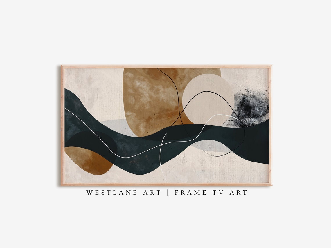 Frame Tv Art Abstract Shapes Earthy Minimalist Neutral Art Wall Art Tvm34