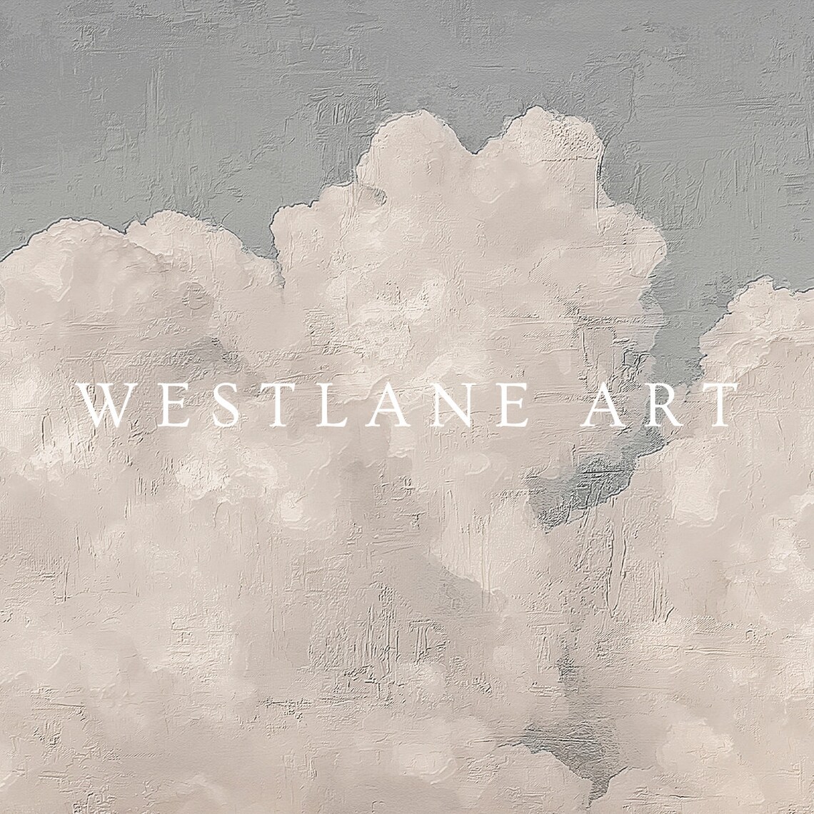 Soft Blue Cloud Painting Fluffy White Clouds Sky Dreamy Art Poster - Image 2