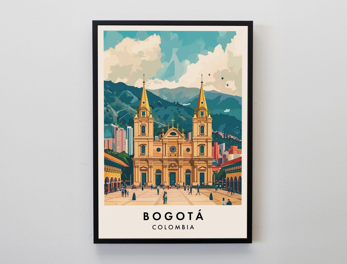Bogota Travel Print Wall Art Bogota Bogota Poster Columbia Gift Columbia Poster South America Travel Print Travel Lovers Gift Wall Art