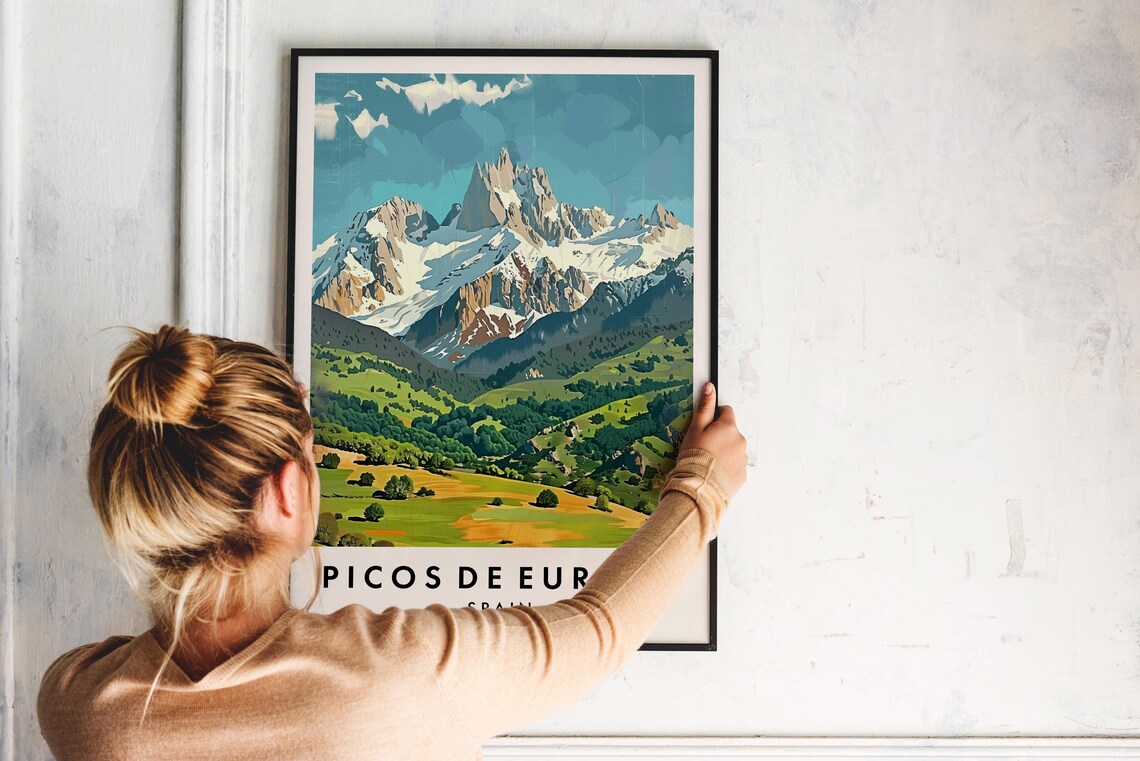 Picos De Europa Travel Poster, Spain Mountain Art - Image 2