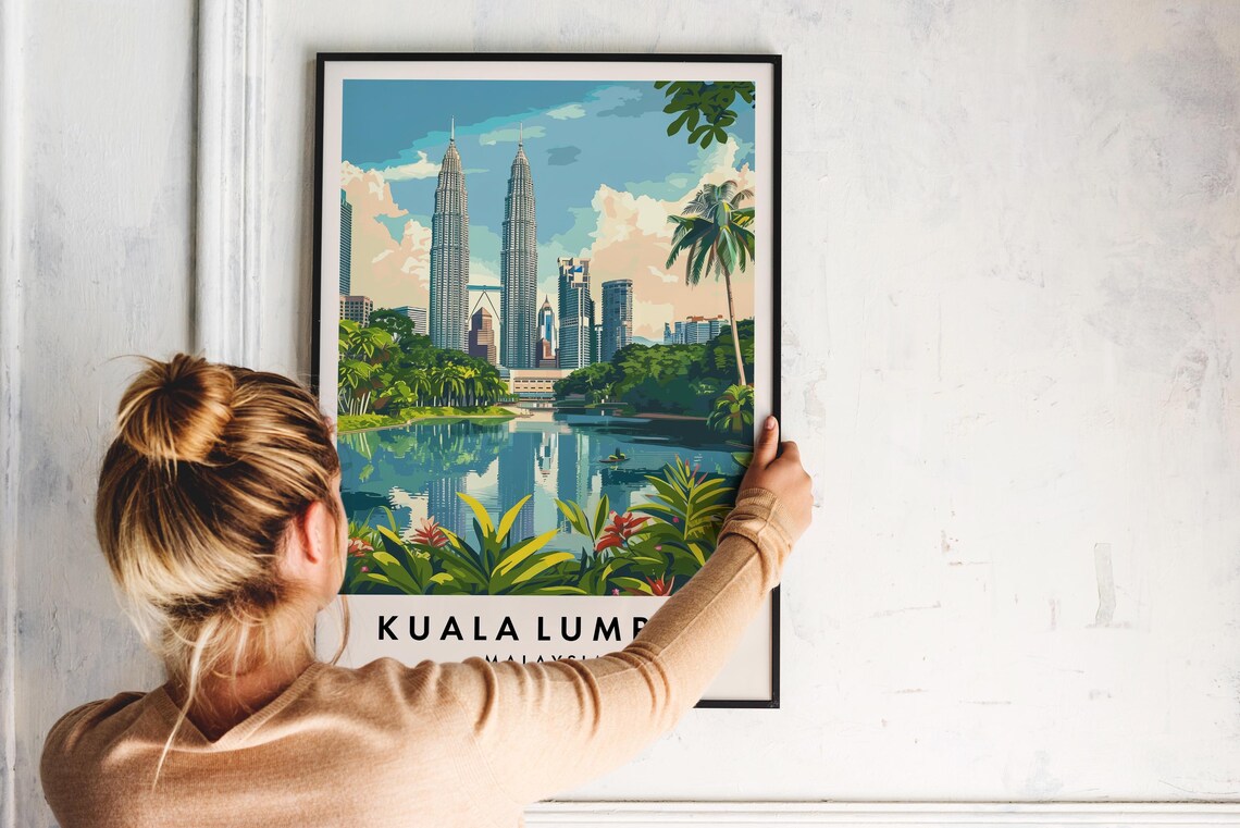 Kuala Lumpur Travel Print Wall Art Kuala Lumpur Kuala Lumpur Print Malaysia Poster Malaysia Gift Art Malaysia Travel Art Malaysia Gift - Image 2