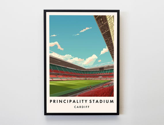 Principality Stadium Poster Wall Art Print Wales Rugby Fan Gift Football Lovers