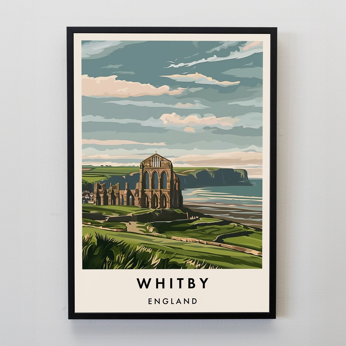 Whitby Travel Poster, Yorkshire Place Print