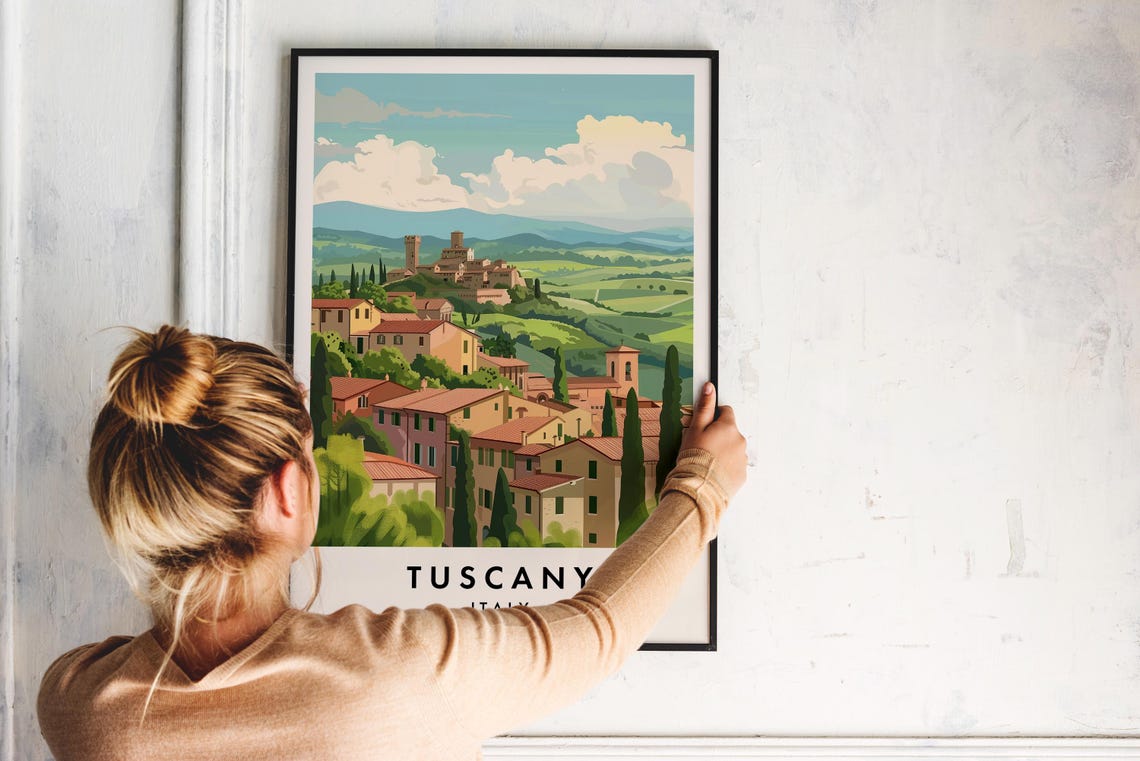 Tuscany Travel Print Wall Art Tuscany Tuscany Poster Italy Travel Print Travel Lovers Home Decor Wall Art City Travel Poster Gifts - Image 2