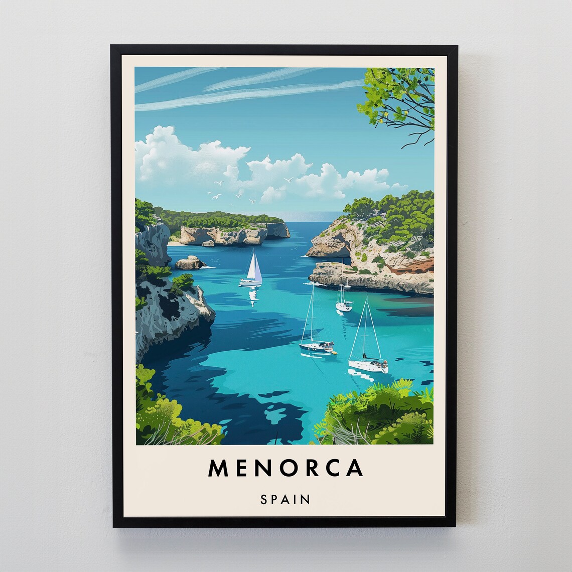 Menorca Travel Poster, Spain Wall Art Print