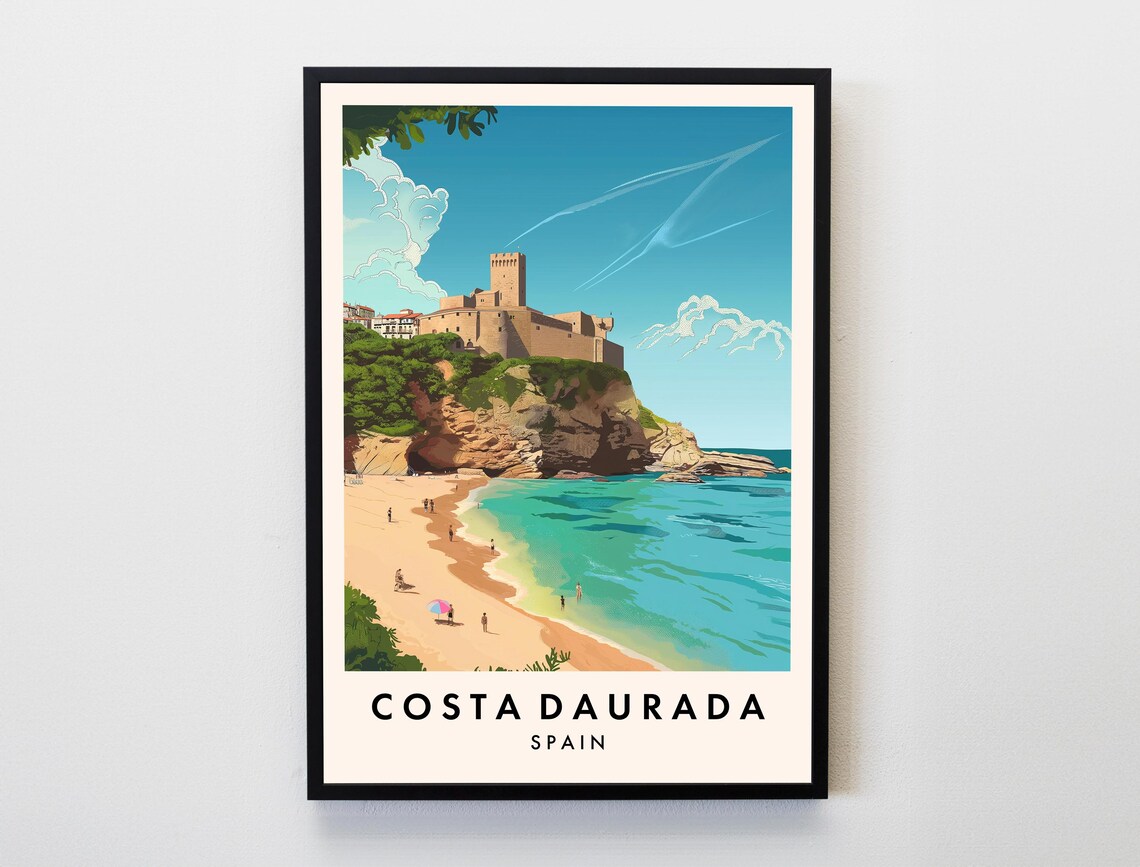 Costa Daurada Travel Poster, Spain Lovers Wall Art