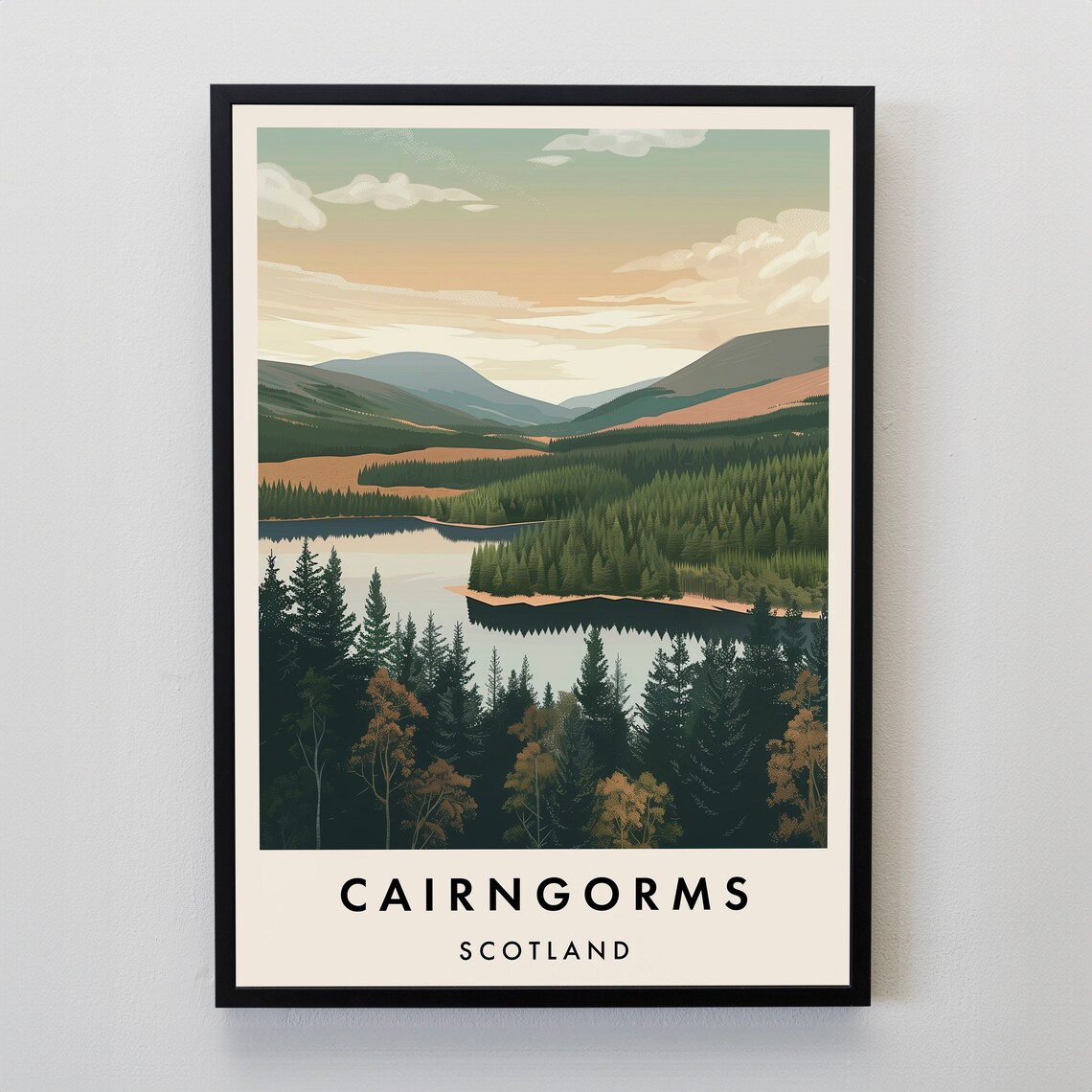 Cairngorms Travel Poster, Scotland Place Print