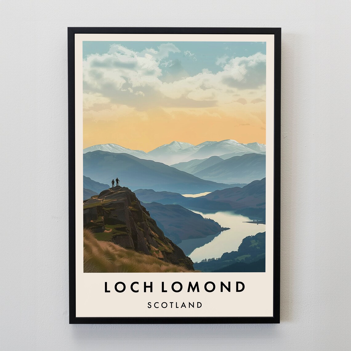 Loch Lomond Scotland Sunset Mountain Lake View Travel Poster
