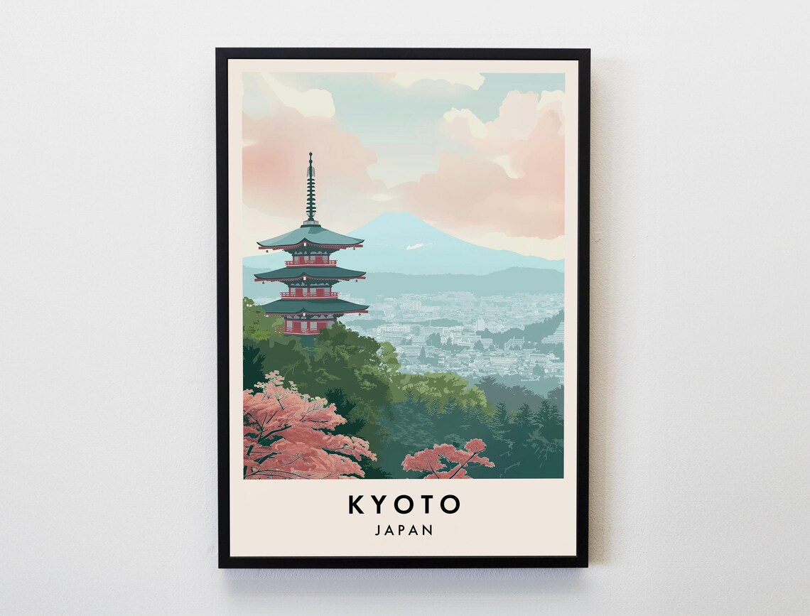 Kyoto Travel Poster, Japan Wall Art For Home