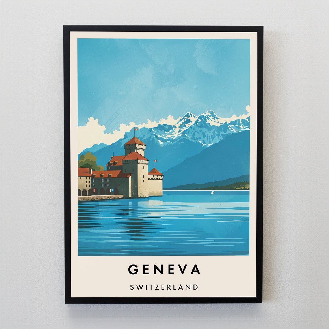 Geneva Travel Print Wall Art Geneva Geneva Print Geneva Travel Poster Geneva Gift Art Geneva Travel Art Travel Gift