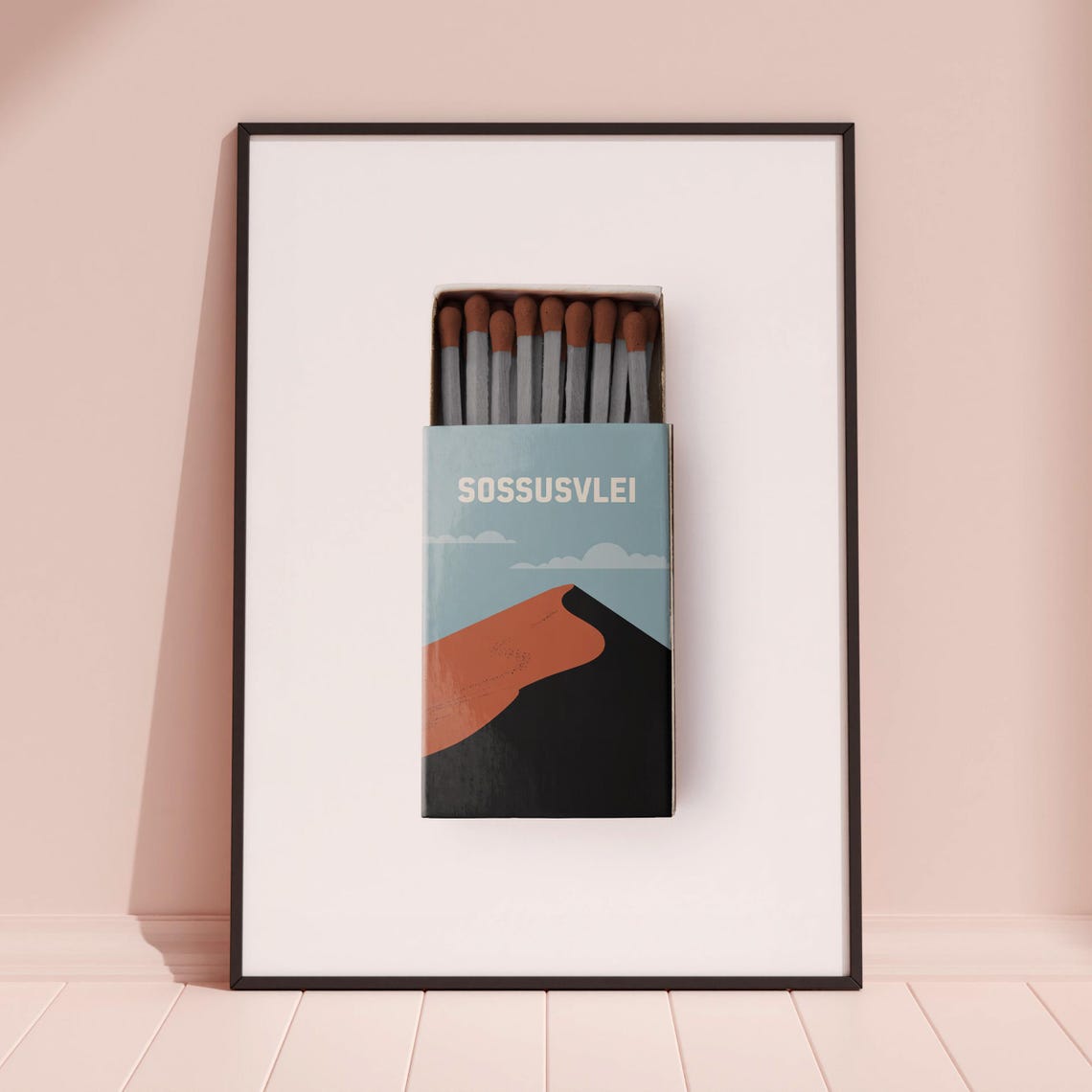 Sossusvlei Single Red Dune Matchbox Style Minimalist Art Poster - Image 3