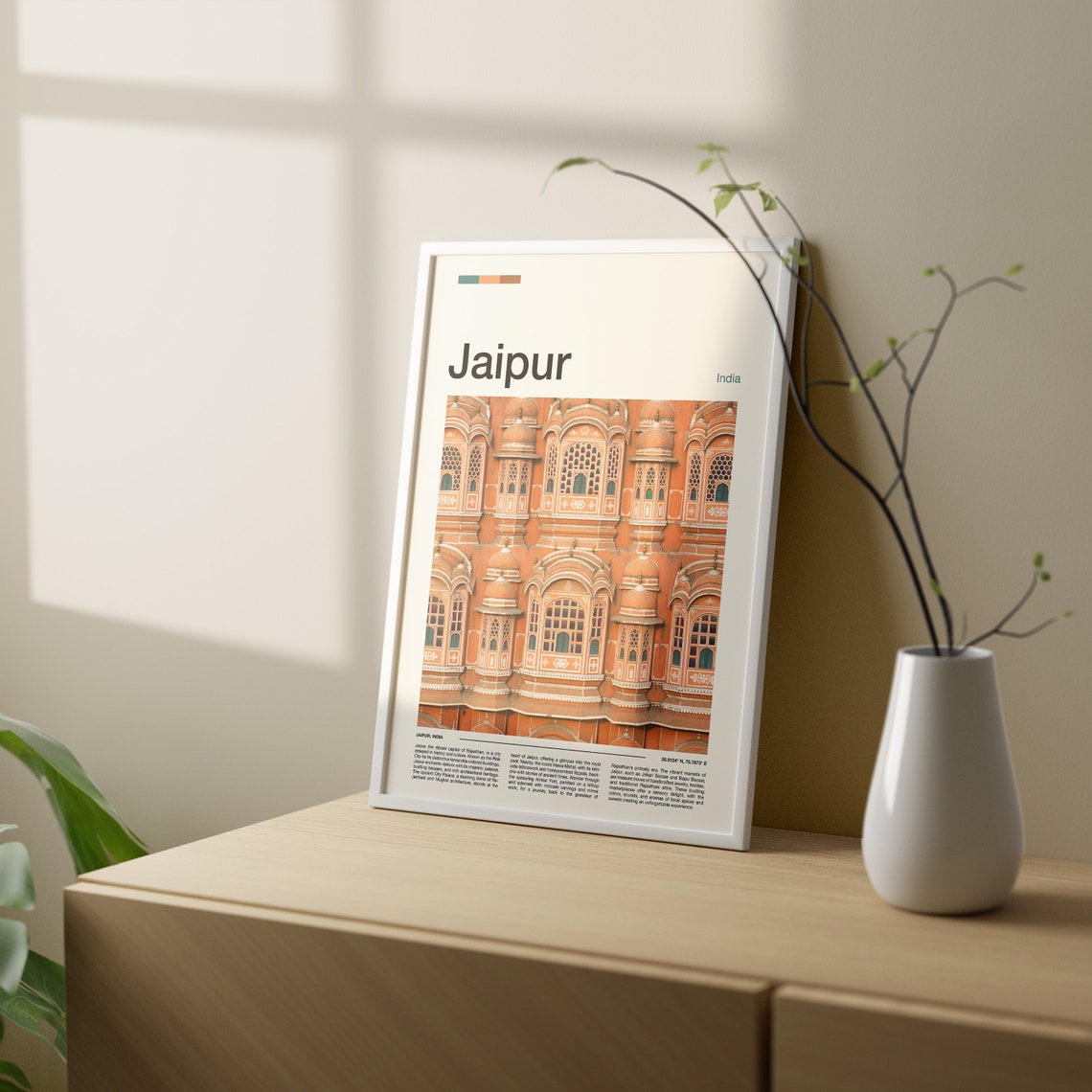 Jaipur India Hawa Mahal Pink Palace Facade Architecture Poster - Image 3
