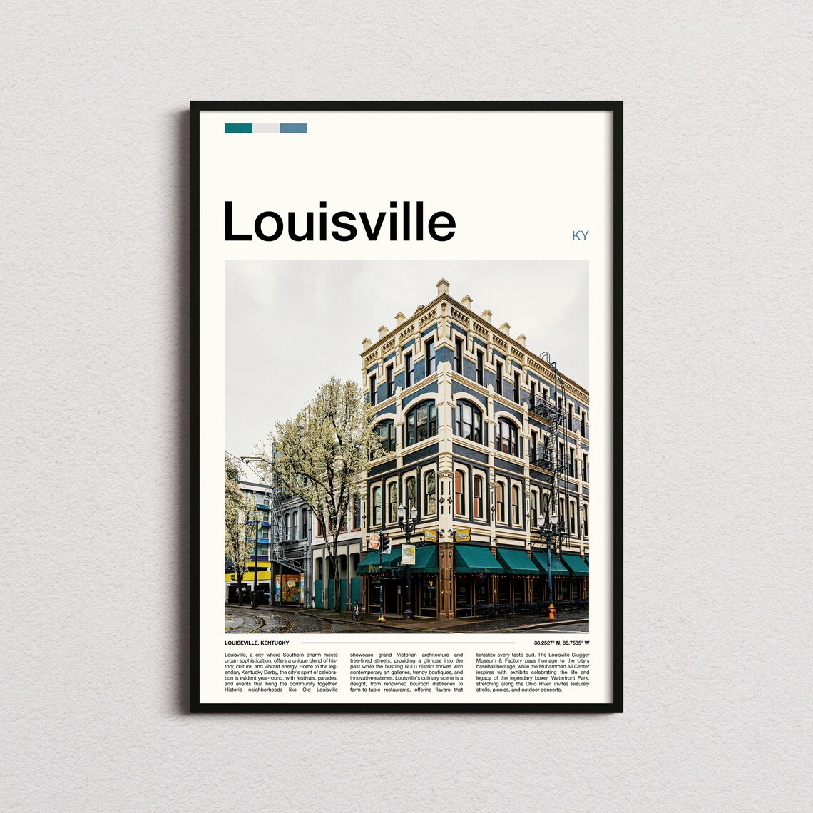 Louisville Kentucky Historic Victorian Corner Building Travel Poster