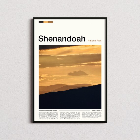 Shenandoah National Park Dramatic Golden Cloud Sunset Photo Poster