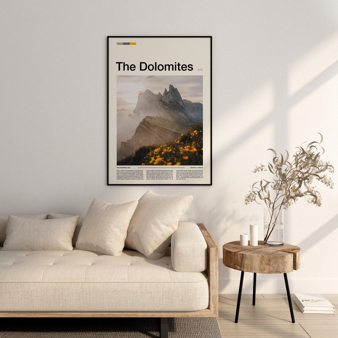 The Dolomites Italy Alpine Mountain Peaks Wildflower Meadow Poster - Image 3
