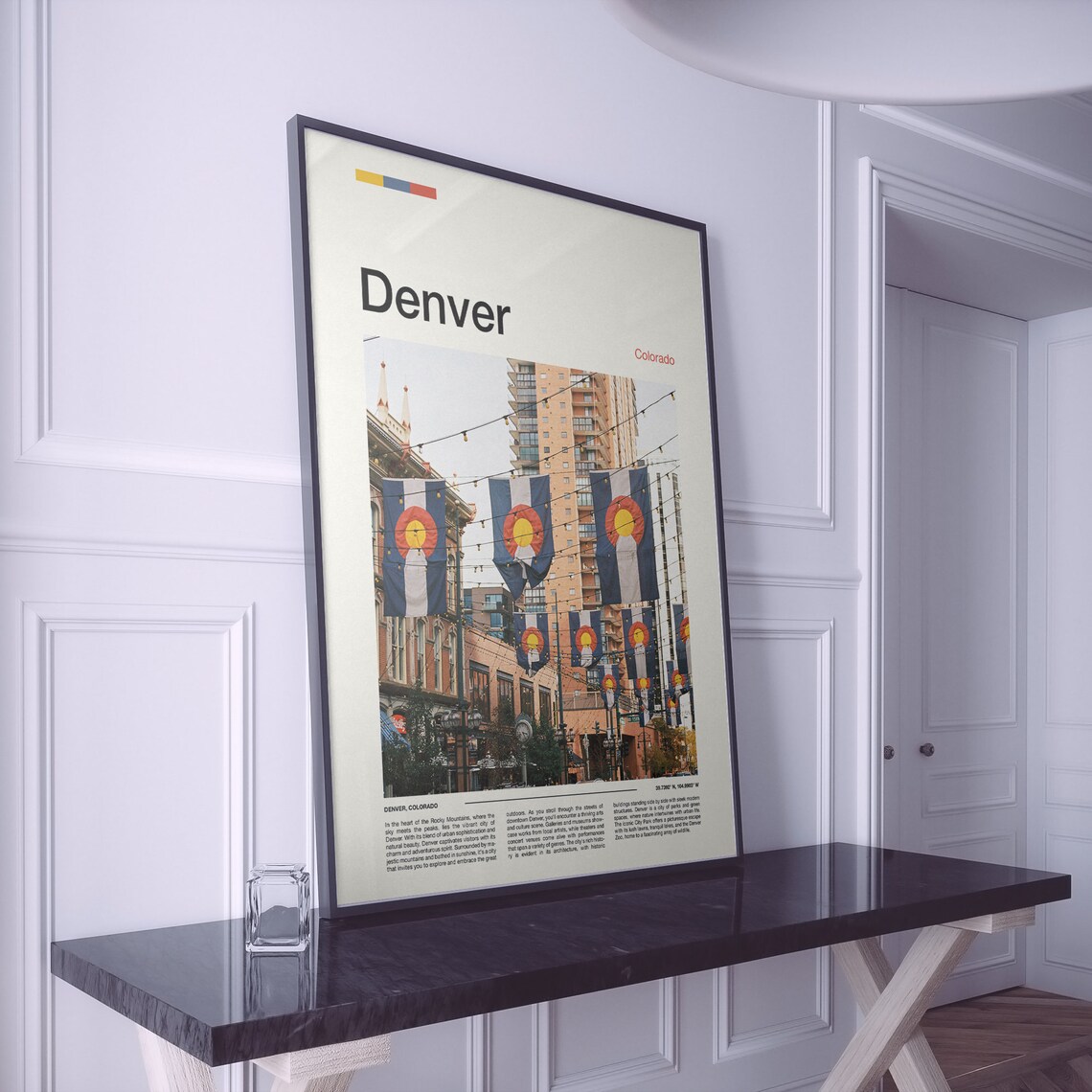 Denver Colorado Street Flags Urban Cityscape Downtown Poster - Image 2