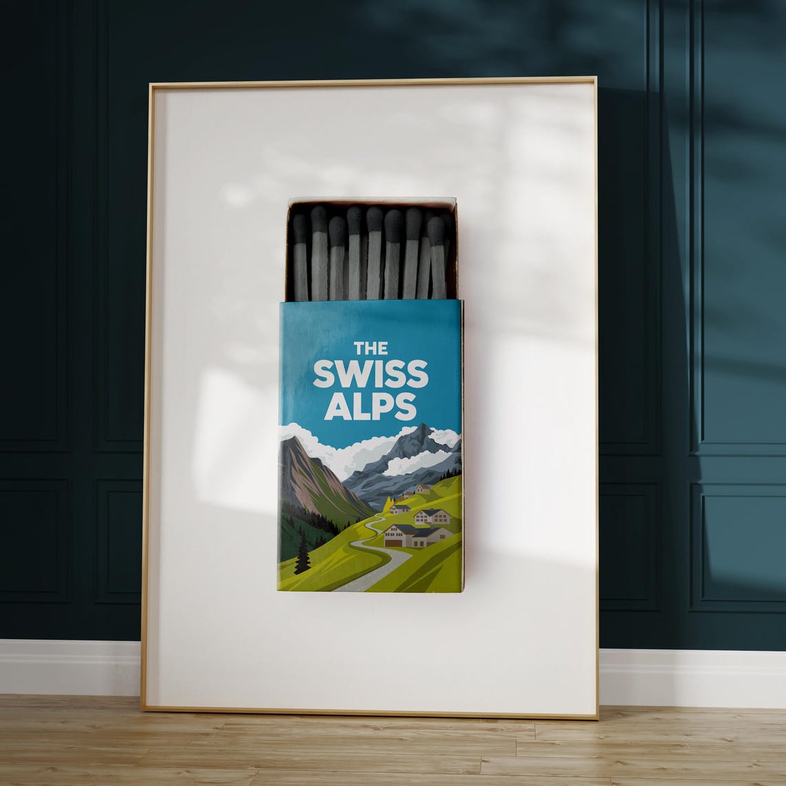 Swiss Alps Matchbox Print Swiss Alps Print Swiss Alps Poster Swiss Alps Wall Art Swiss Alps Art Print Swiss Alps Gifts - Image 5