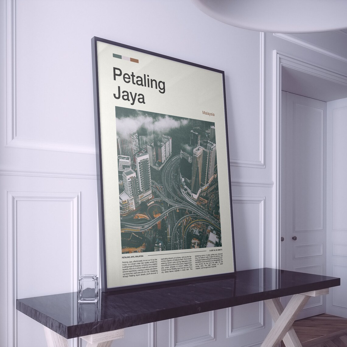 Petaling Jaya Malaysia Aerial Highway Interchange Cityscape Poster - Image 2