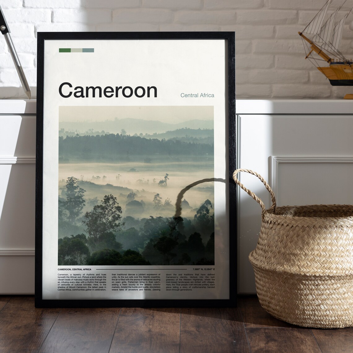 Cameroon Central Africa Misty Rainforest Dawn Landscape Photography Poster - Image 5