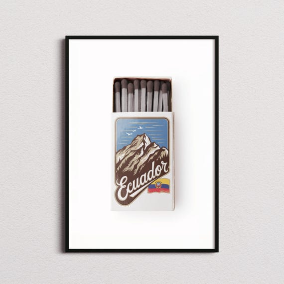 Ecuador Matchbox Print Ecuador Print Ecuador Poster Ecuador Wall Art Ecuador Art Print Ecuador Gifts