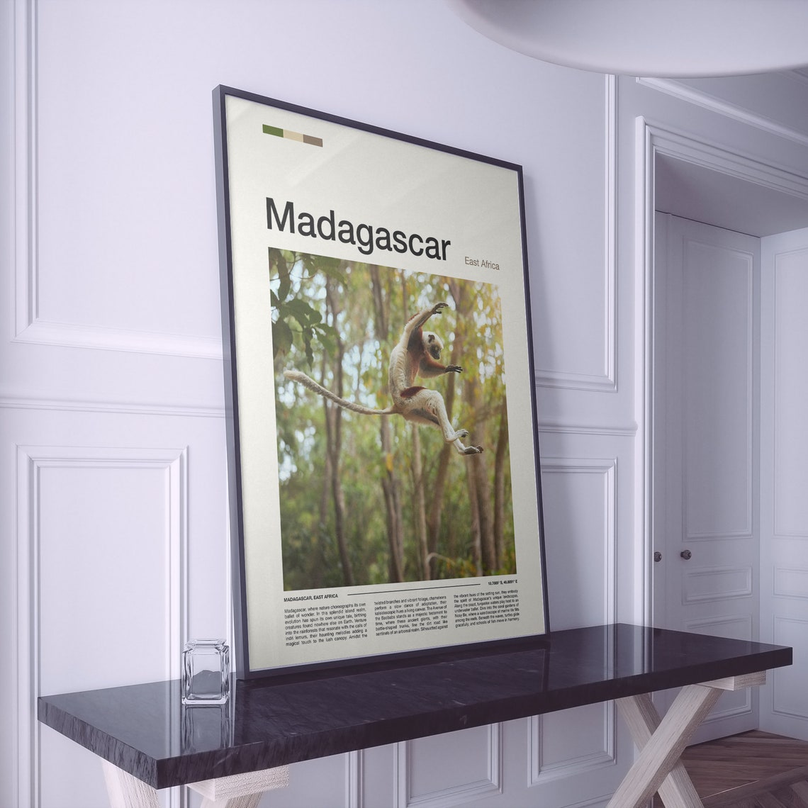 Madagascar Leaping Sifaka Lemur Forest Wildlife Photography Poster - Image 2
