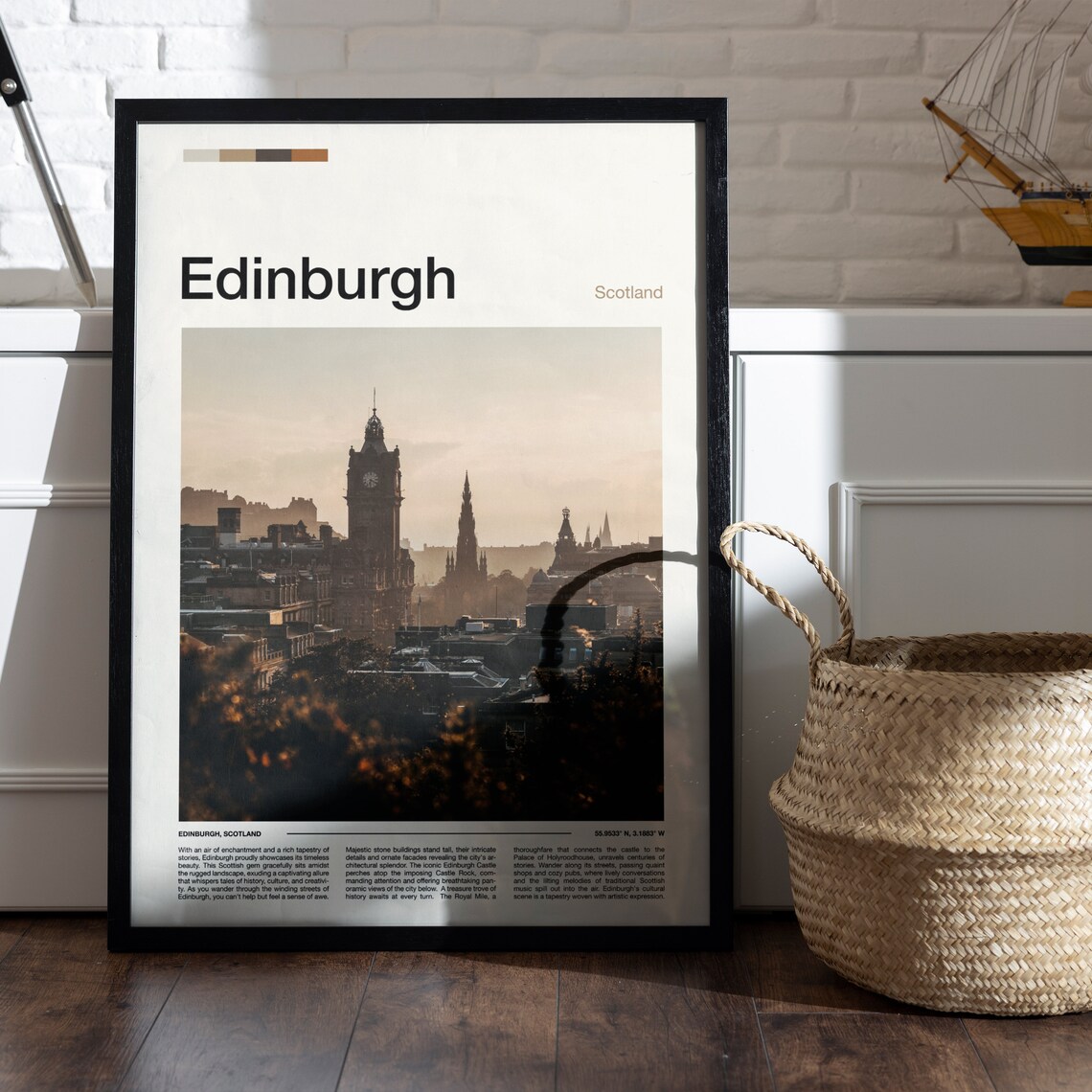 Edinburgh Scotland Old Town Skyline Golden Hour Historic City Poster - Image 4