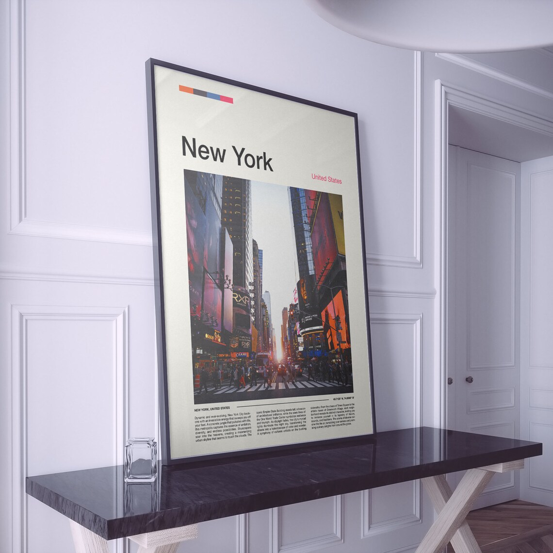 New York City Times Square Night Lights Editorial Travel Poster - Image 2