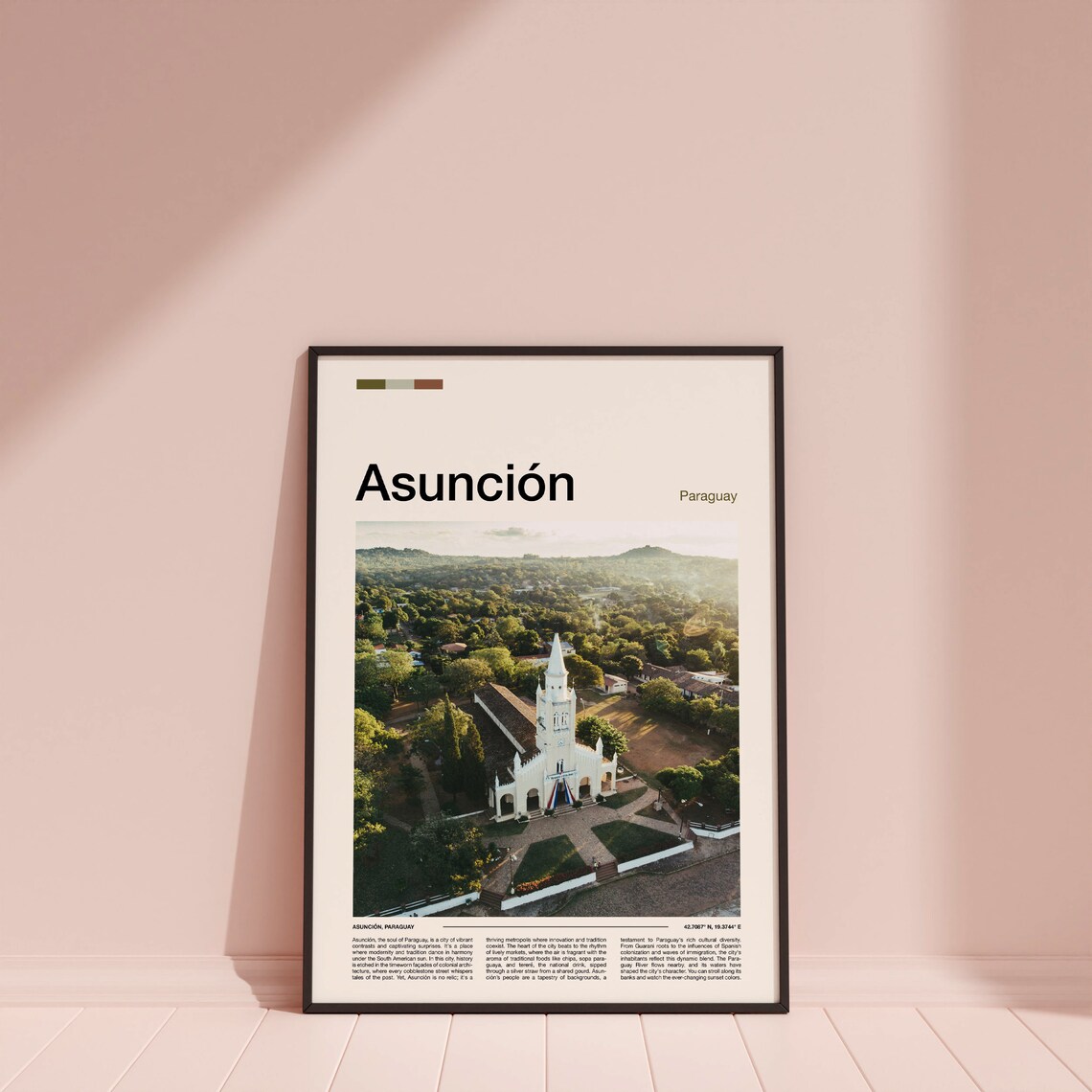 Asuncion Paraguay Church Aerial View Historic Travel Photo Poster - Image 4
