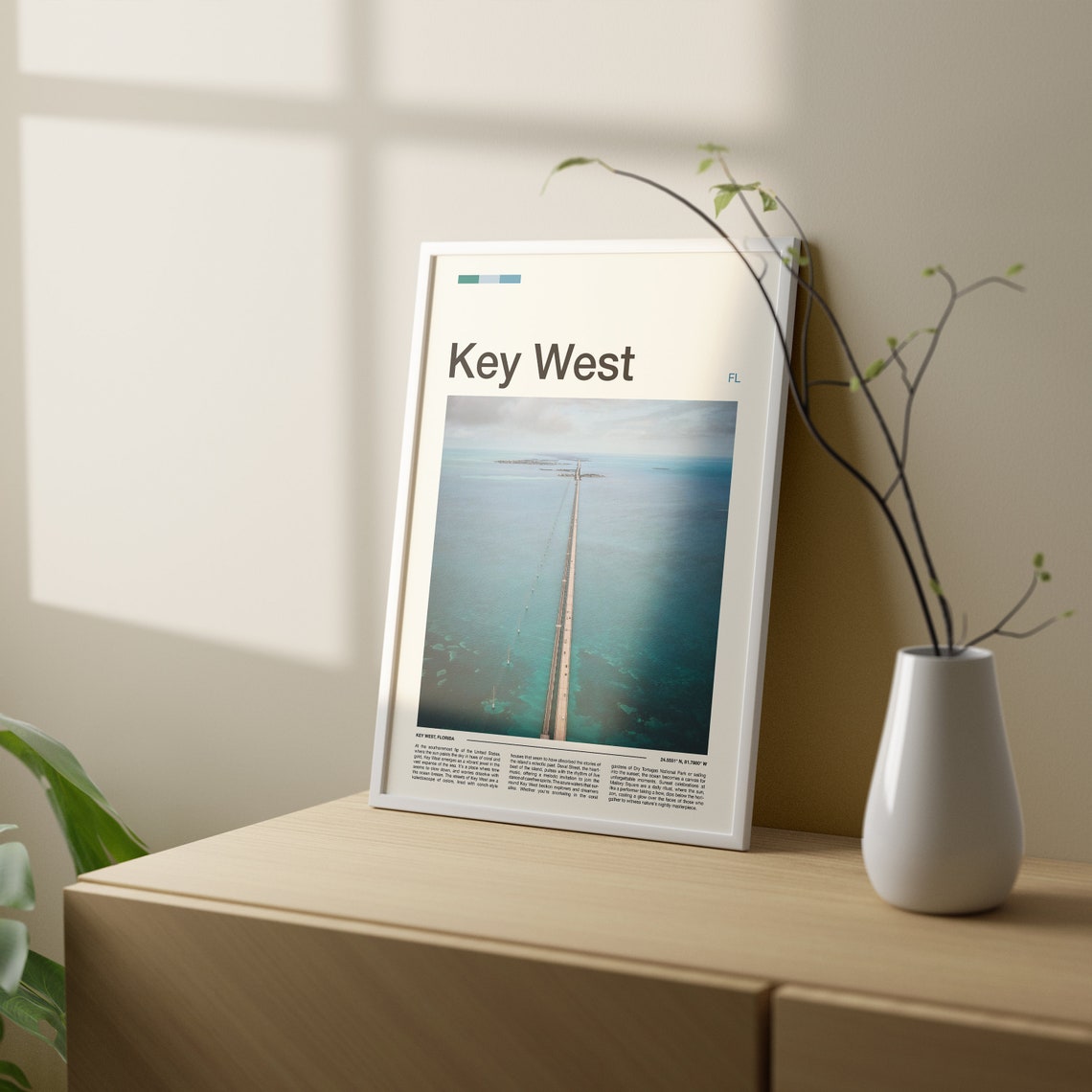 Key West Florida Seven Mile Bridge Aerial Turquoise Ocean Poster - Image 2