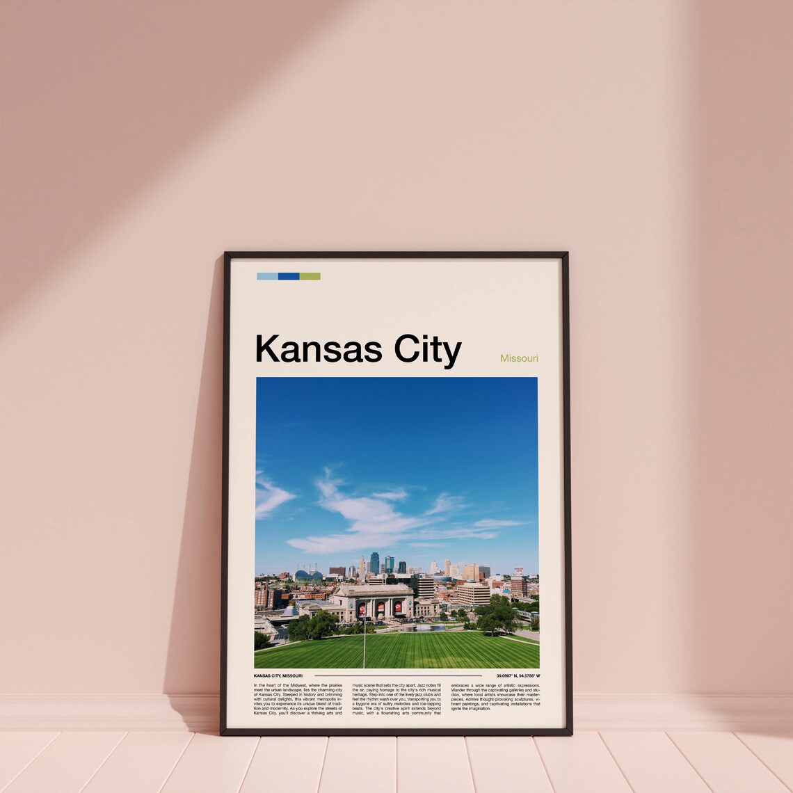 Kansas City Missouri Downtown Skyline Union Station City Travel Poster - Image 3