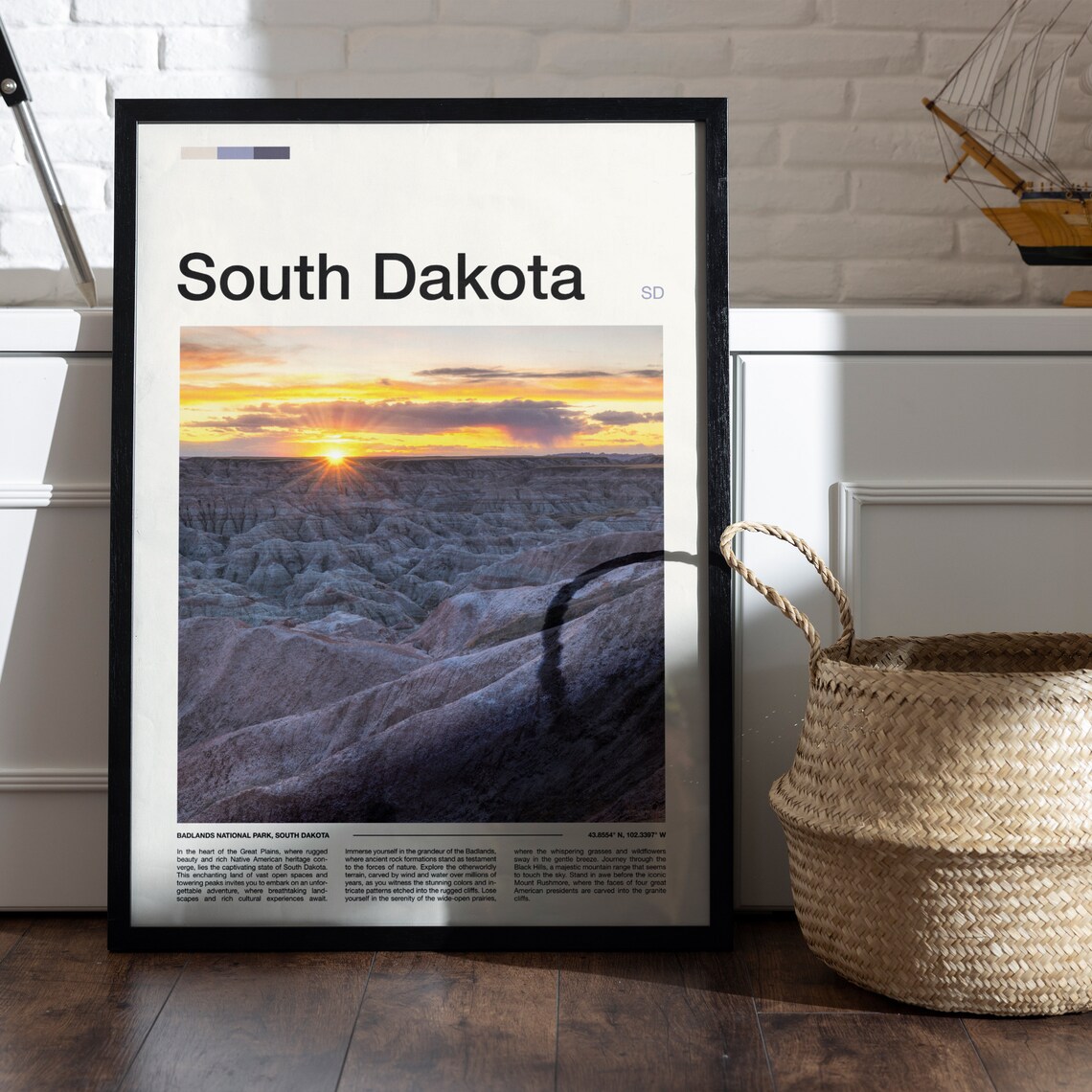 South Dakota Badlands National Park Sunset Purple Dusk Poster - Image 5