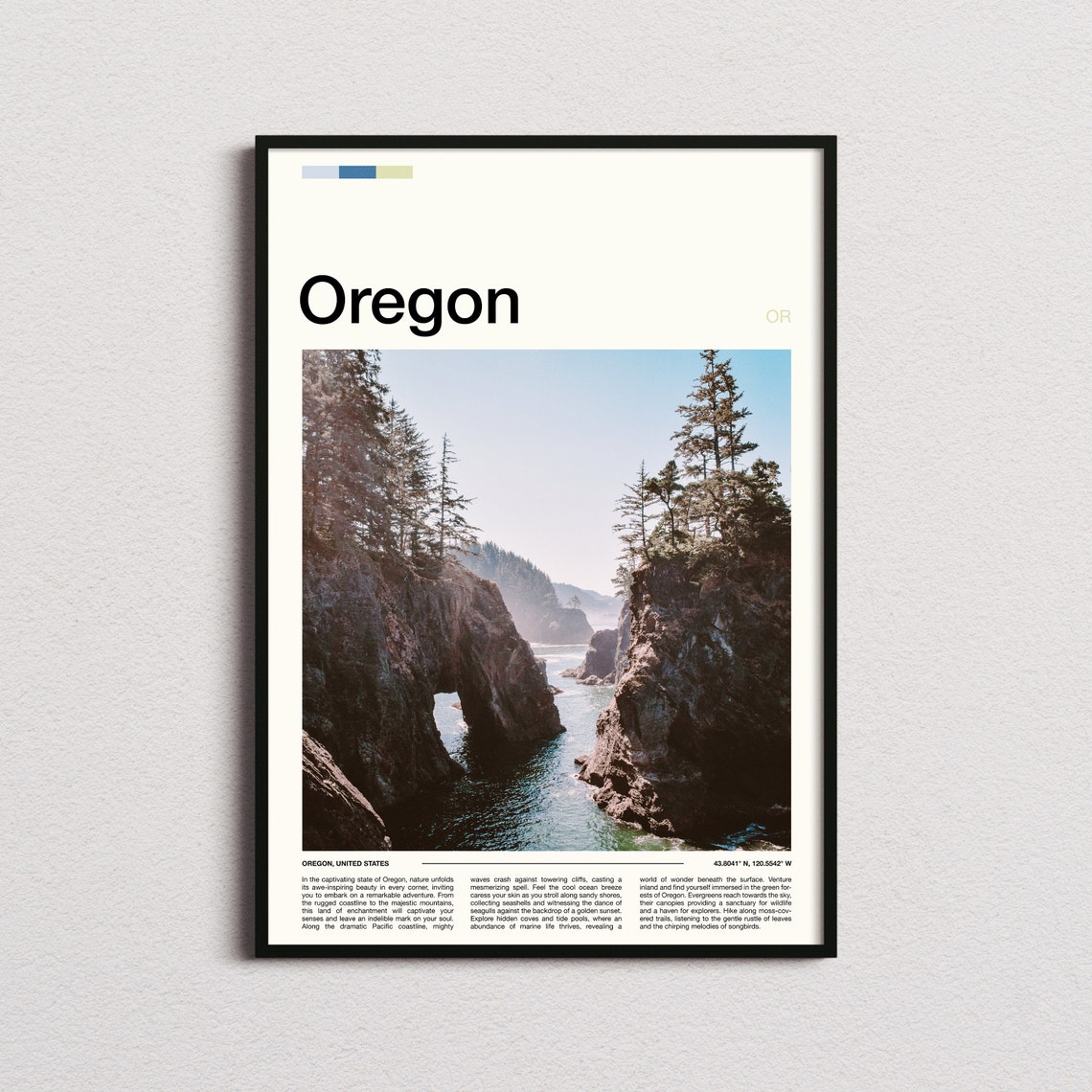 Oregon Coast Sea Cliffs Craggy Cove Rugged Shoreline Pacific Poster