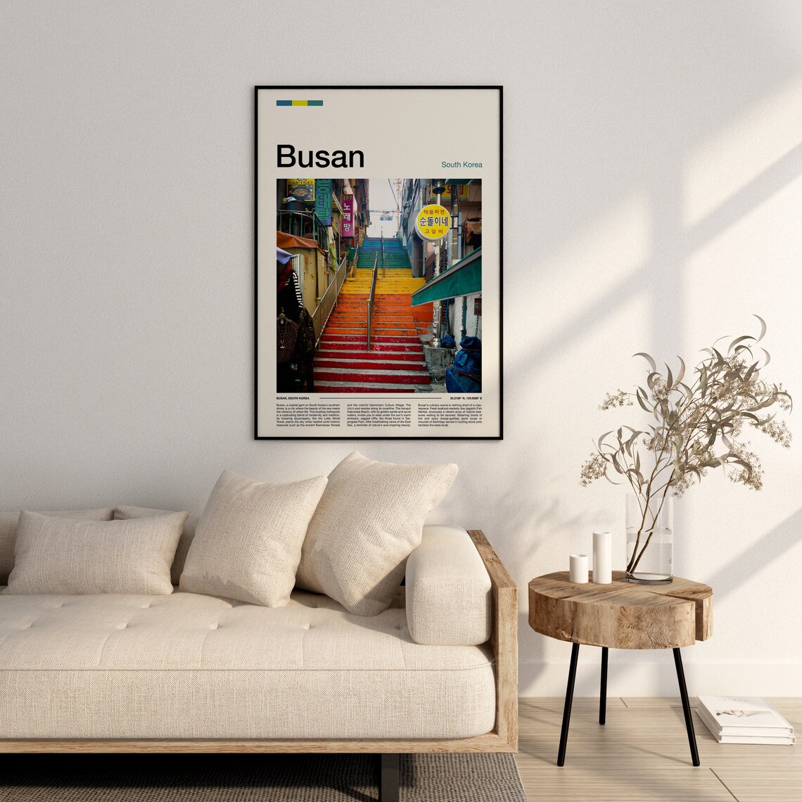 Busan South Korea Rainbow Stairs Street Signs Culture Art Poster - Image 3