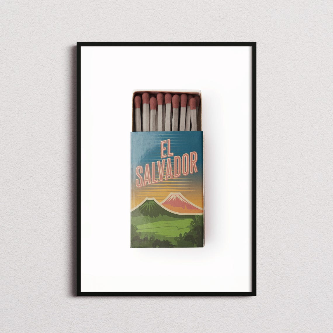El Salvador Matchbox Print El Salvador Print El Salvador Poster El Salvador Wall Art El Salvador Art Print El Salvador Gifts