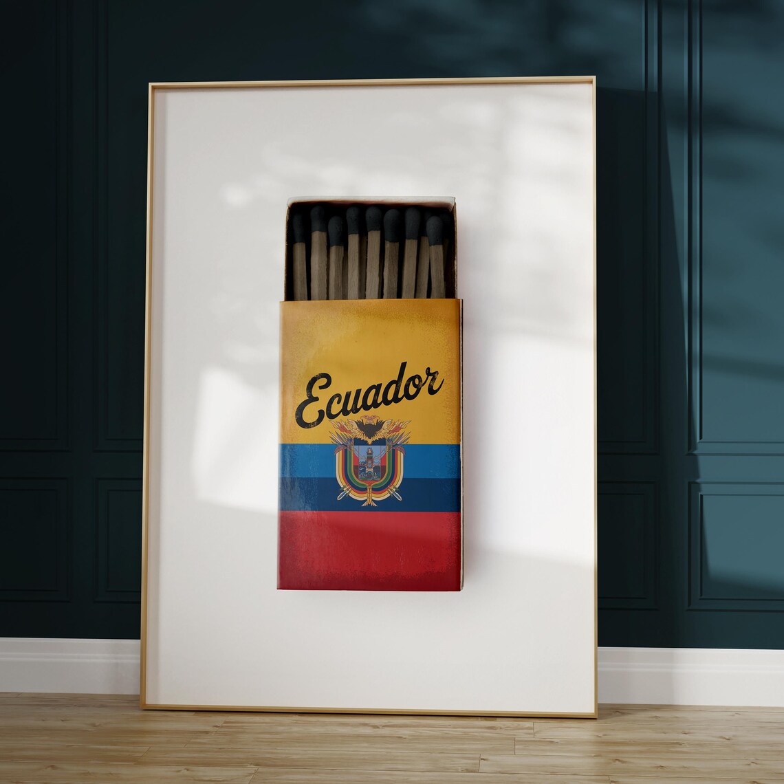 Ecuador Vintage Matchbox Flag Art Coat of Arms Travel Poster - Image 5