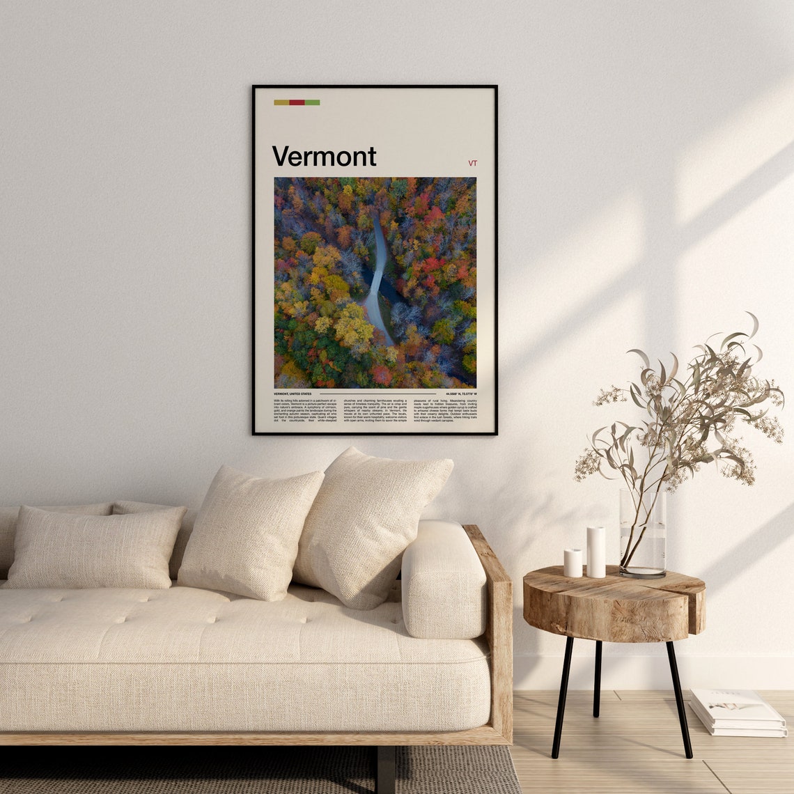 Vermont Fall Foliage Aerial Forest Road Autumn Colors Poster - Image 3