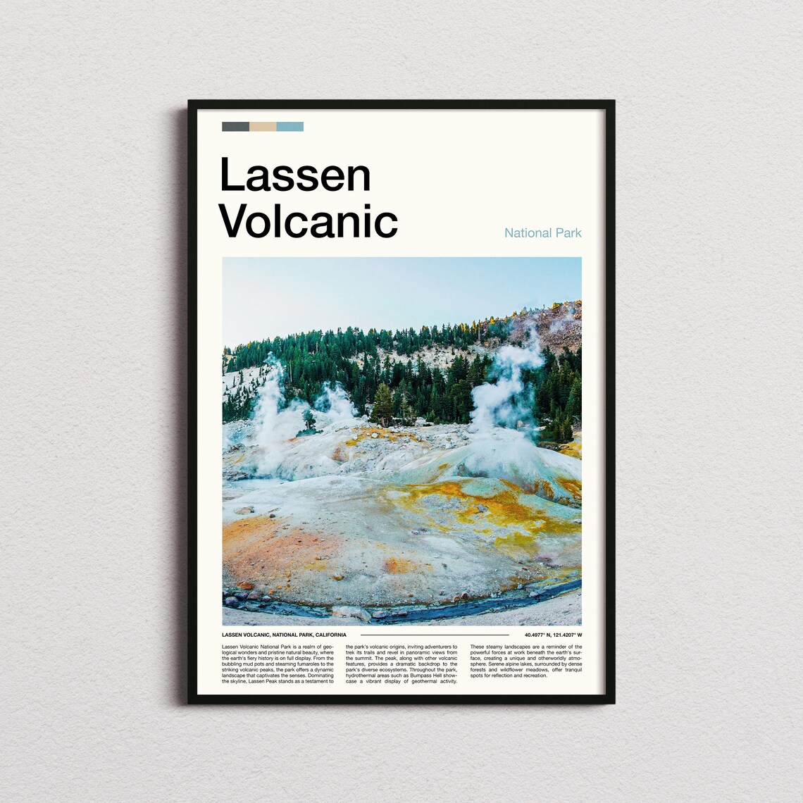 Lassen Volcanic California National Park Steaming Fumaroles Photo Poster