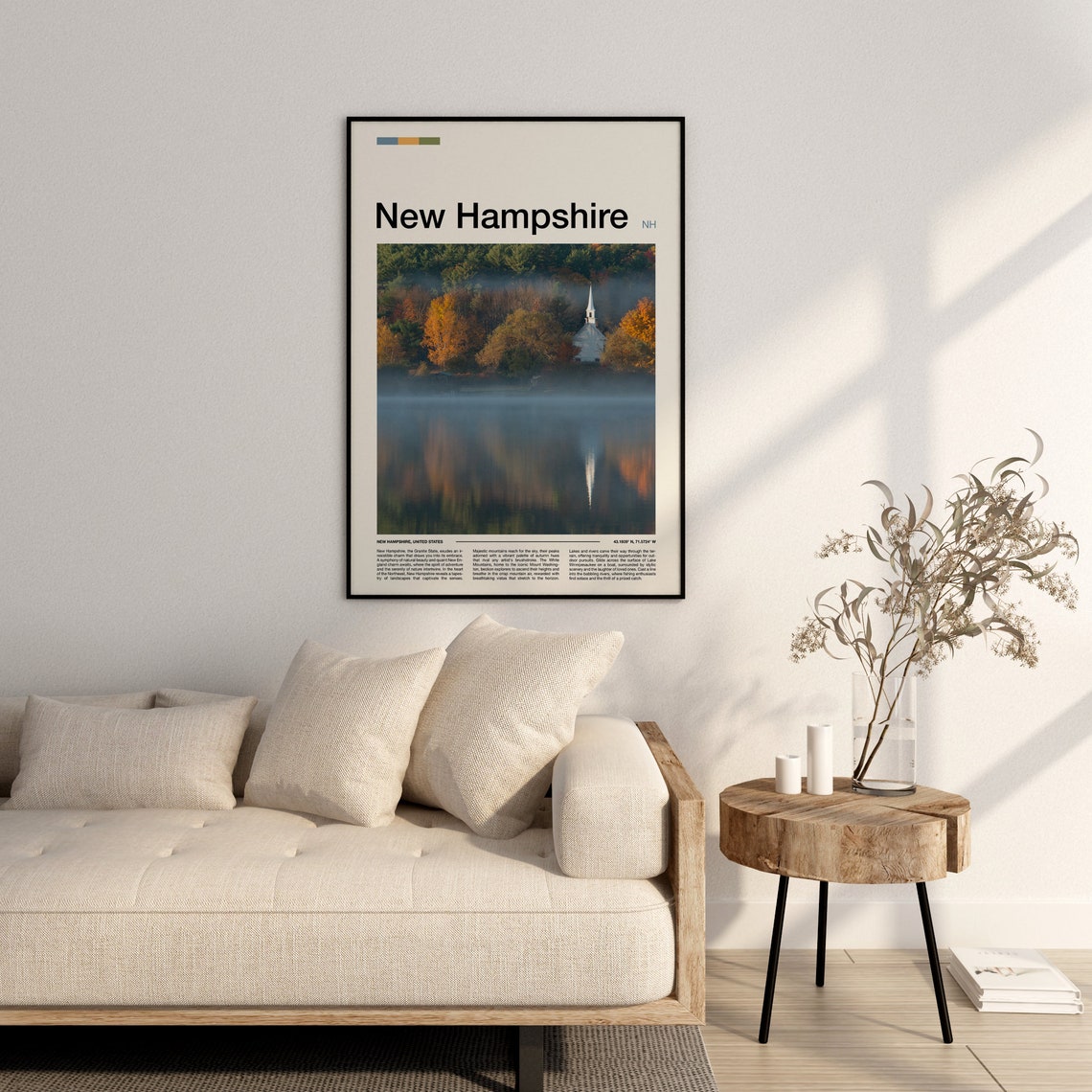 New Hampshire Print New Hampshire Poster New Hampshire Wall Art New Hampshire Art Print New Hampshire Photo - Image 3