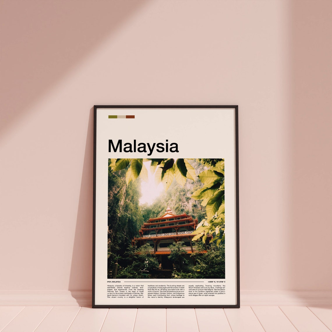 Malaysia Ipoh Chinese Temple Pagoda Jungle Canopy Heritage Poster - Image 4
