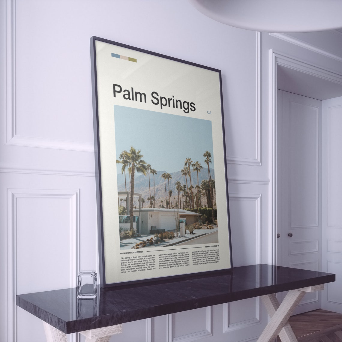 Palm Springs California Mid Century Desert Palm Trees Poster - Image 2